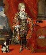 unknow artist Kaiser Joseph I. (1678-1711) im Alter von sechs Jahren mit einem Hund, in ganzer Figur Spain oil painting artist